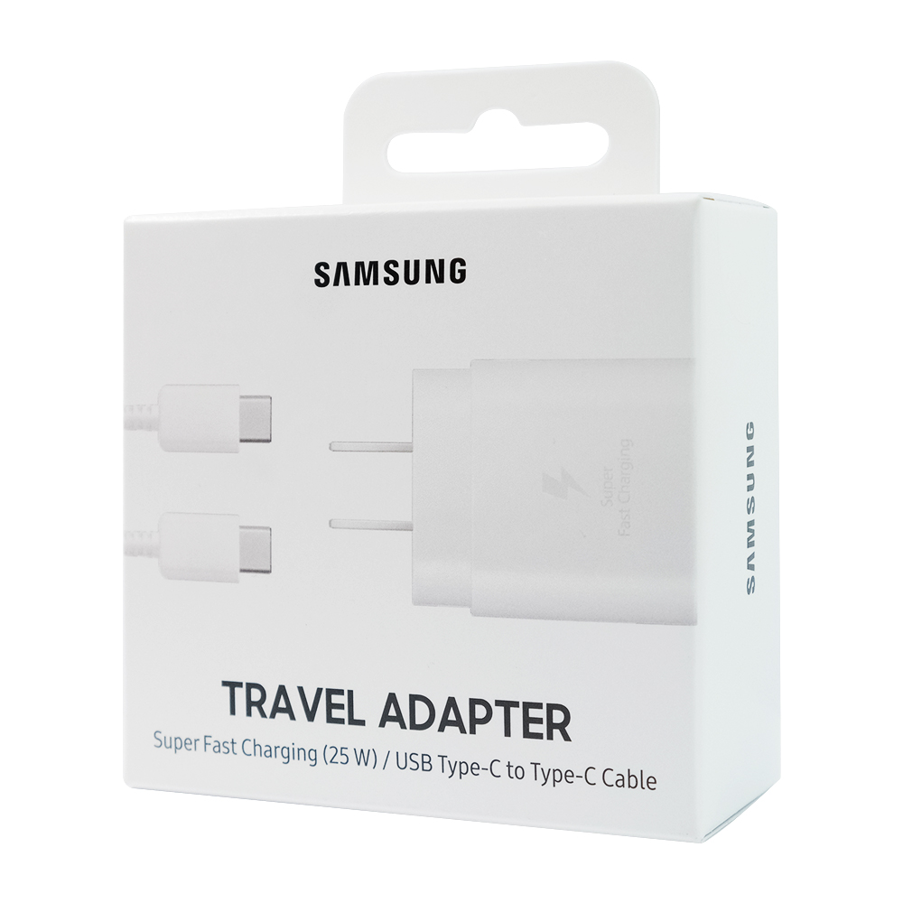 Samsung USB-C Chargeur Rapide 25W + USB-C Câble EP-TA800 Noir